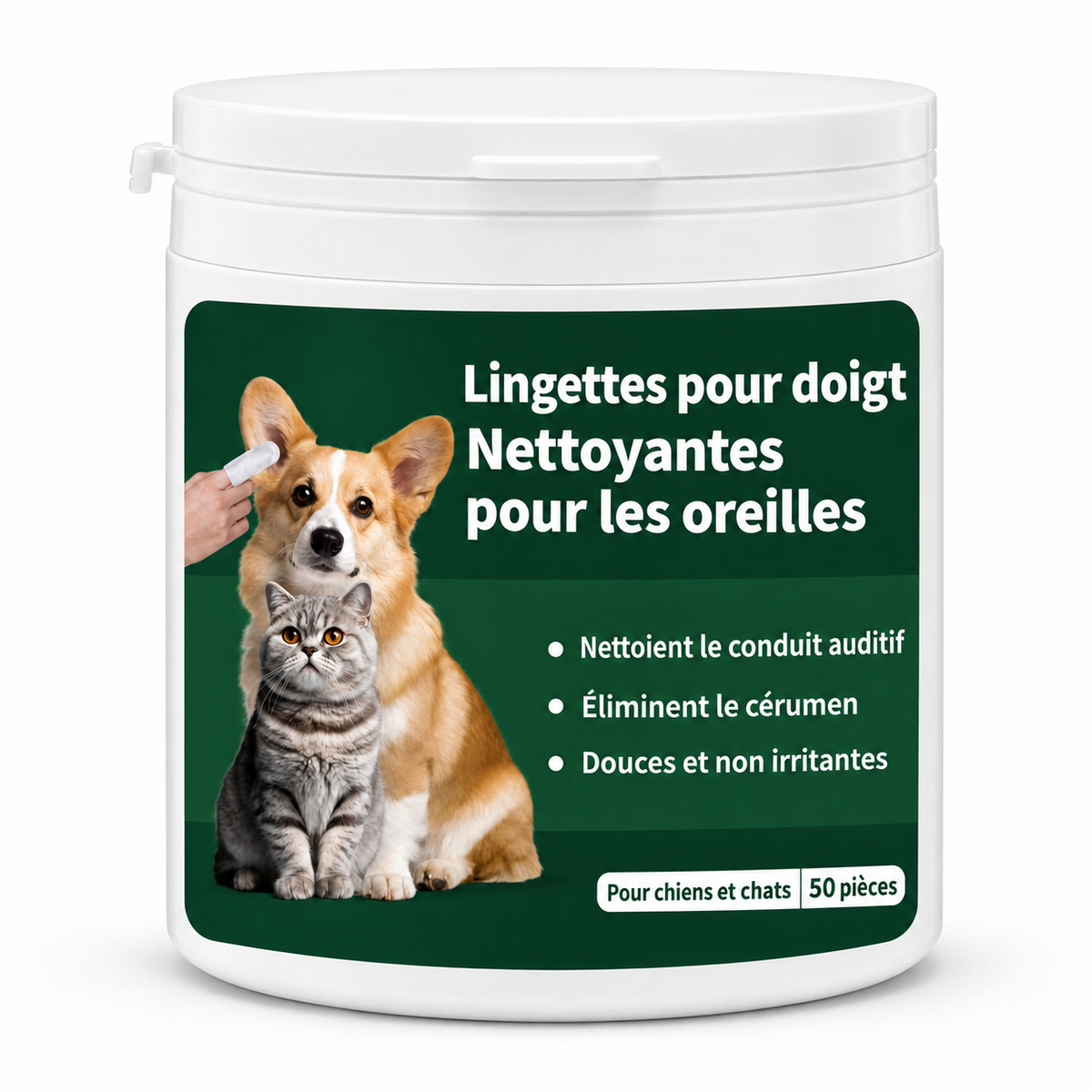 Lingettes pour les oreilles et les doigts