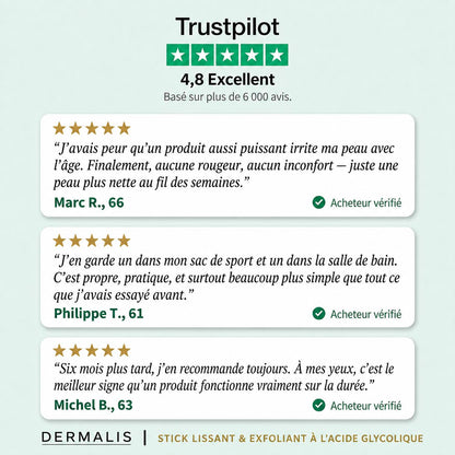DERMALIS — Le Stick Lissant & Exfoliant à l’Acide Glycolique