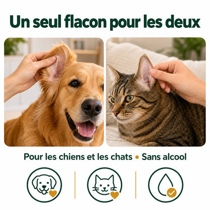 Nettoyant pour les oreilles des chiens et des chats
