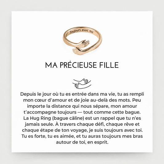 Ma précieuse fille - Bague câline avec carte message
