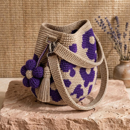 Handwoven Flower Bucket Bag
