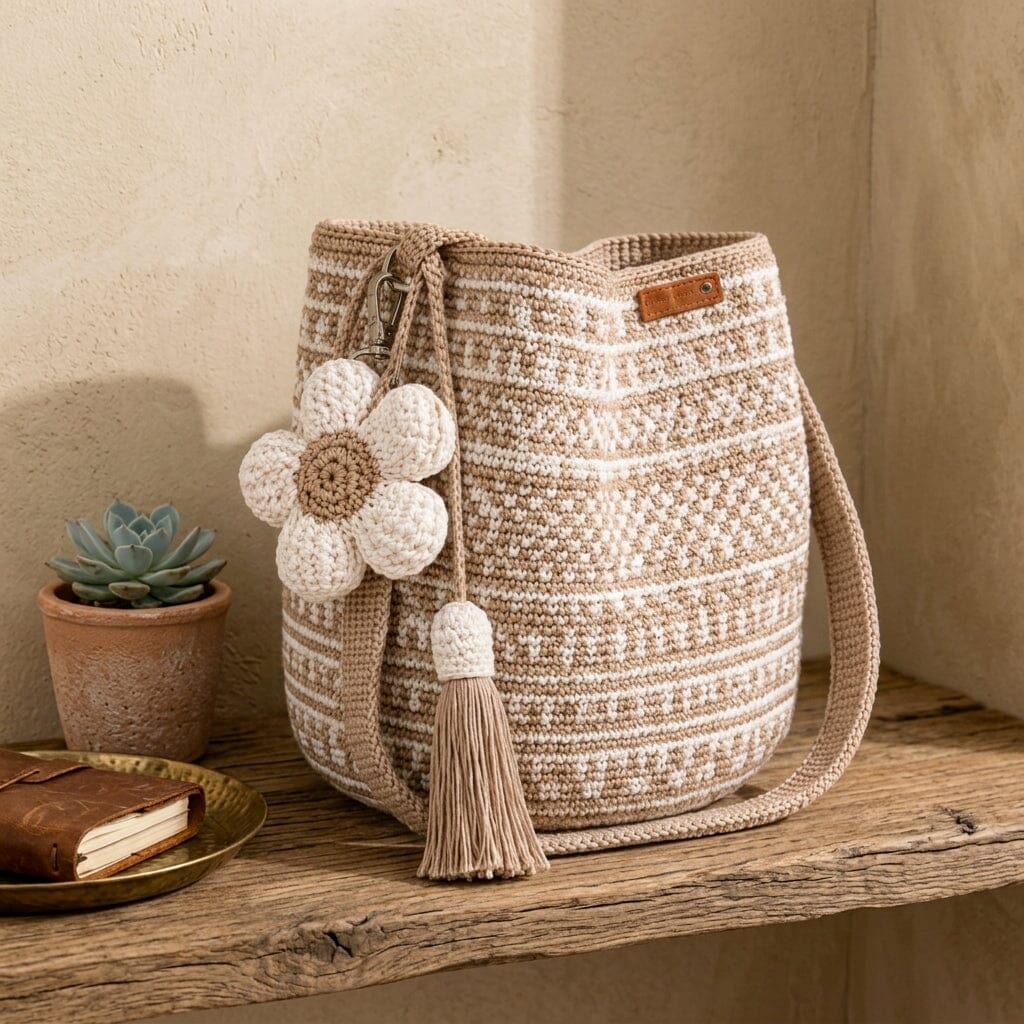 Handwoven Flower Bucket Bag