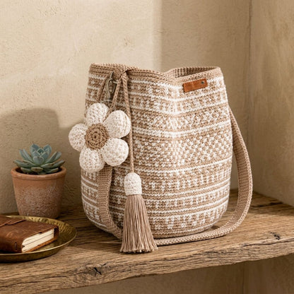 Handwoven Flower Bucket Bag
