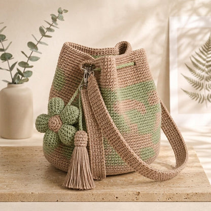 Handwoven Flower Bucket Bag